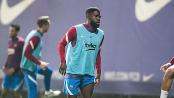 Samuel Umtiti, en un entrenamiento.