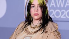 Billie Eilish en los The BRIT Awards 2020 en The O2 Arena, Londres. Febrero 18, 2020.