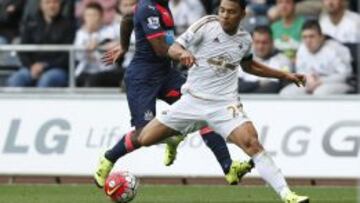 Jefferson Montero, en un partido con el Swansea. 