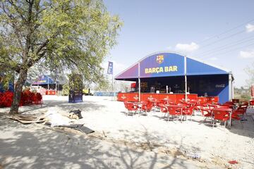 Ya están preparadas las Fan zones del Sevilla y Barça