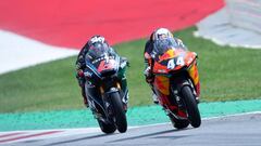 Motorcycling - Moto2 - Austrian Grand Prix Qualifying - Red Bull Ring, Spielberg, Austria - August 12, 2018   Red Bull KTM Ajo&#039;s Miguel Oliveira leads Sky Racing Team VR46&#039;s Francesco Bagnaia during the race    REUTERS/Lisi Niesner