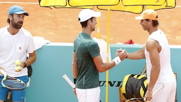 Nadal se entrena de nuevo con normalidad en la Caja Mágica