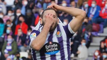 VALLADOLID, 27/02/2022.  PHOTOGENIC. VALLADOLID. 27/02/22. PHOTOGENIC. PARTIDO DE LA LIGA SMARTBANK ENTRE EL REAL VALLADOLID Y EL AMOREBIETA. GOL DE WEISMANN