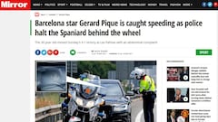 Piqué niega sanción de tráfico que le imputa Prensa inglesa