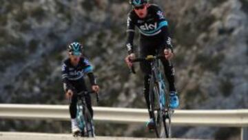 Chris Froome, durante un entrenamiento con el Sky