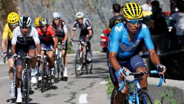 El ciclista colombiano perdió 45 segundos en la etapa 12 del Tour de Francia que terminó en el Alpe d'Huez y sigue noveno en la clasificación general.