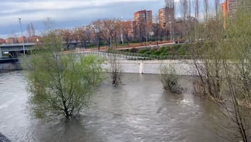 Nunca se había visto así Madrid Río: asusta el nivel del agua en el Manzanares