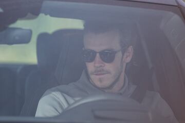 Gareth Bale llegando a la Ciudad Deportiva del Real Madrid. 