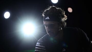 Greece's Stefanos Tsitsipas leaves the court after winning his men's singles match against Germany's Alexander Zverev on day four of the Paris ATP Masters 1000 tennis tournament at the Accor Arena - Palais Omnisports de Paris-Bercy - in Paris on November 2, 2023. (Photo by JULIEN DE ROSA / AFP)