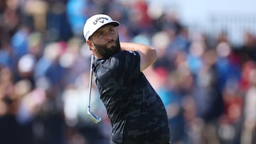 Golf - The 151st Open Championship - Royal Liverpool, Hoylake, Britain - July 20, 2023 Spain's Jon Rahm tees off on the 4th hole during the first round REUTERS/Phil Noble