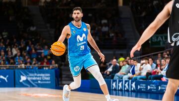 Pato Garino, alero del Movistar Estudiantes, ante el Cartagena.