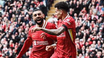 La sociedad goleadora del Liverpool: Salah - Díaz.