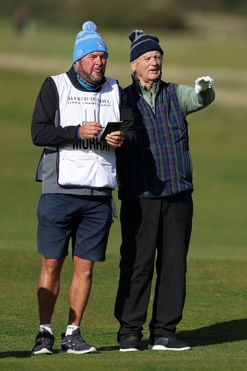 El famoso actor estadounidense está disfrutando del golf en el torneo de Escocia, Alfred Dunhill, disputado en la ciudad costera de St Andrews. 