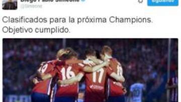 Simeone celebró la tercera plaza matemática.