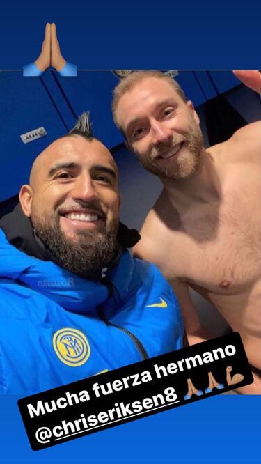 Los emotivos mensajes de Bravo y Vidal para Christian Eriksen