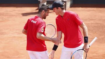 Tenis, Chile vs Ecuador
 Copa Davis 2018
 Los tenistas chilenos Hans Podlipnik y Nicolas Jarry celebran un punto contra los ecuatorianos Roberto Quiroz y Diego Hidalgo en el court central del estadio Nacional de Santiago, Chile.
 03/02/2018
 Andres Pina/P