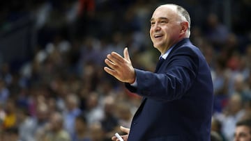 Pablo Laso, durante el partido entre el Real Madrid y el MoraBanc Andorra.