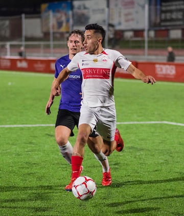 Brandon Camargo en un partido de San Sebastián de los Reyes