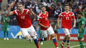 Rusia inicia a lo grande: vapuleó 5-0 a Arabia Saudita