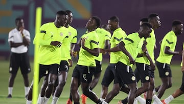 Los jugadores de Senegal en un entrenamiento.