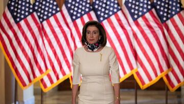 U.S. House Speaker Nancy Pelosi arrives to speak about the &#039;Heroes Act&#039;, a proposal for the next phase of the coronavirus disease relief legislation, on Capitol Hill in Washington, U.S., May 12, 2020. 