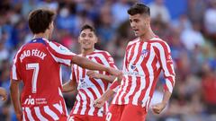 Joao Felix y Morata celebrando el gol 0-1.