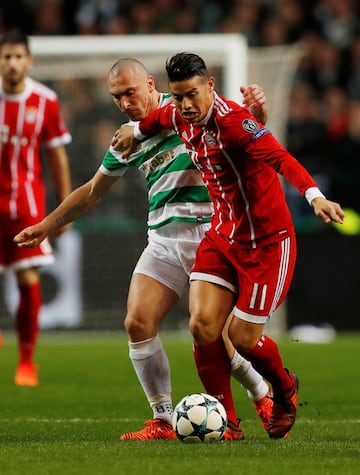 James tuvo una opción clara de gol en la victoria del Bayern Múnich ante el Celtic, por la fecha 4 de la Champions League.