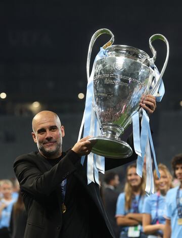 Pep Guardiola, entrenador del Manchester City, en la final de la Champions League.