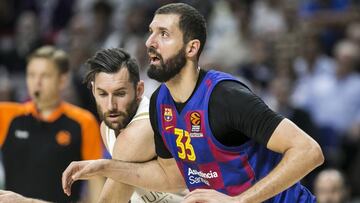 Nikola Mirotic, en el palco del Clásico para animar al Barça