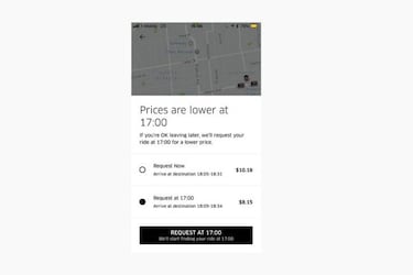 Uber prueba una nueva función de viajes más baratos