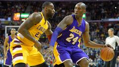 Kobe Bryant y LeBron James, durante un partido de la NBA entre Los &Aacute;ngeles Lakers y los Cleveland Cavaliers