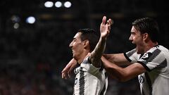 Juventus y Di María durante un partido de liga italiana entre la Juventus y el Sassuolo.