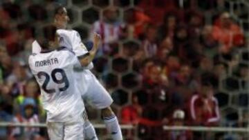 Morata, con Di Mar&iacute;a celebrando el gol.