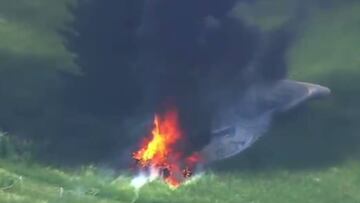 Un dirigible se estrella al lado del US Open; el piloto, herido