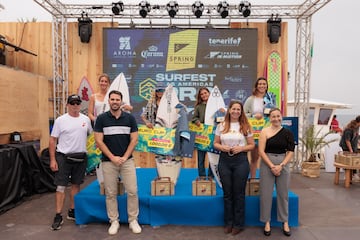 Podio femenino Spring Surfest Las Américas Pro 2024