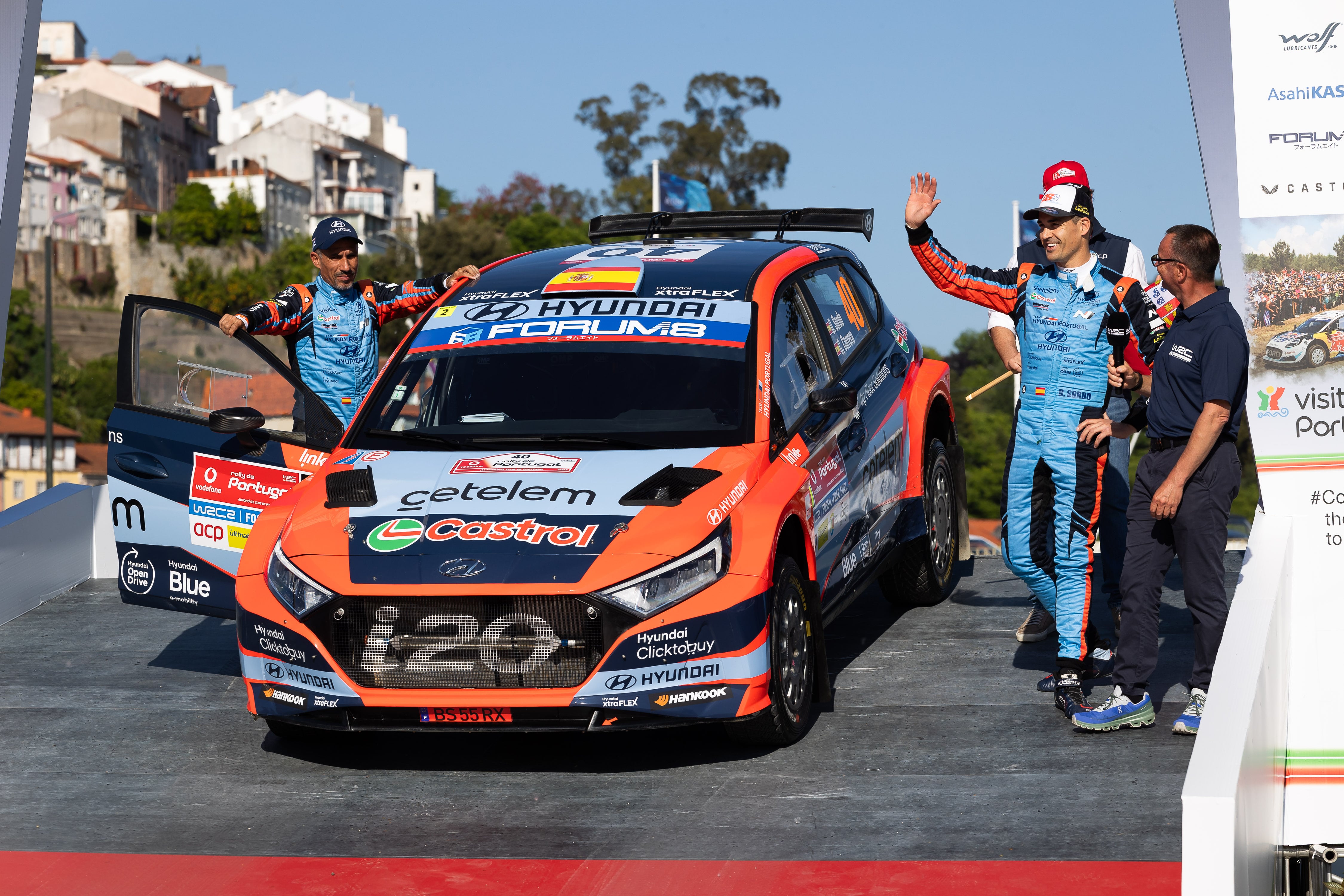Dani Sordo con el Hyundai del Mundial de Rallys.