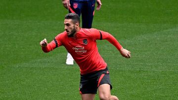 Koke, durante el entrenamiento del Atlético.