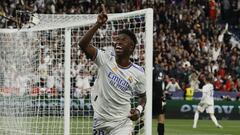 Vinicius celebra el gol que le dio la Decimocuarta al Real Madrid.