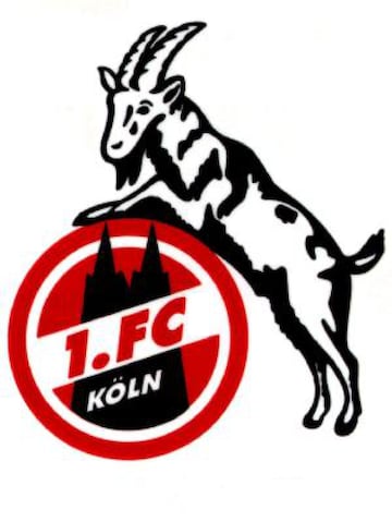 Incluye a la mascota del equipo, la cabra, pero a diferencia de otros equipos, está fuera de un escudo que lleva 60 años vigente. La cabra parece posar con una estructura redonda que en el centro tiene a la famosa catedral de Colonia, símbolo de la ciudad así como el equipo.