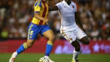 Sofian Feghouli, en el duelo ante la Roma, en el Trofeo Naranja