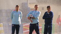Mandzukic y Dalic, hablando en el entrenamiento de Croacia.