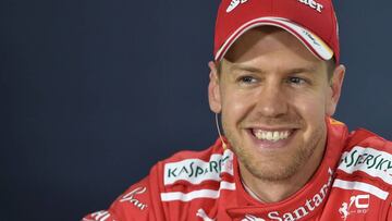 Sebastian Vettel, piloto de Ferrari, durante la conferencia de prensa posterior a la clasificación del GP de Australia.