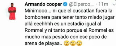 Armando Cooper: El Cuscatlán no es La Bombonera para temerle