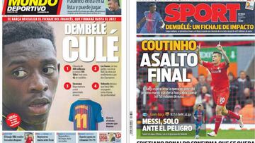 Dembélé y Coutinho, realidad y anhelo en la prensa de Barcelona