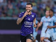 Nicolas Benedetti celebra goal 1-0 of Mazatlan during the game Mazatlan FC vs Cruz Azul, corresponding to Round 08 of the Torneo Apertura 2023 of the Liga BBVA MX, at El Kraken Stadium, on September 15, 2023.
<br><br>
Nicolas Benedetti celebra su gol 1-0 de Mazatlan durante el partido Mazatlan FC vs Cruz Azul, correspondiente a la Jornada 08 del Torneo Apertura 2023 de la Liga BBVA MX, en el Estadio El Kraken, el 15 de Septiembre de 2023.