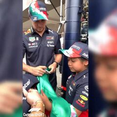 Pequeña cumple sueño de conocer a ‘Checo’ Pérez y su cara lo dice todo