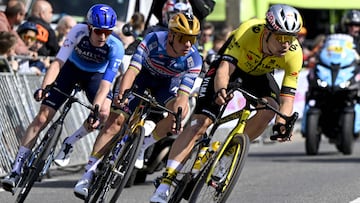 Van Aert, Evenepoel y Blackmore, en la Flecha Brabanzona.