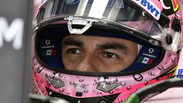FRA24. Suzuka (Japan), 07/10/2017.- Mexican Formula One driver Sergio Perez of Sahara Force India F1 Team sits in his car during the third practice session of the Japanese Formula One Grand Prix at the Suzuka Circuit in Suzuka, central Japan, 07 October 2017. The Japanese Formula One Grand Prix will take place on 08 October. (Fórmula Uno, Japón) EFE/EPA/FRANCK ROBICHON