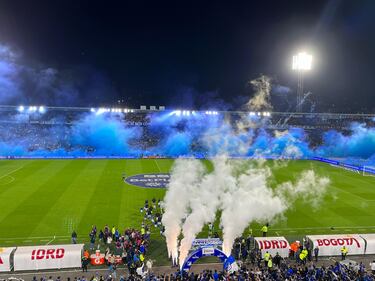 Final de ida de la Copa BetPlay entre Millonarios y Atlético Nacional en El Campín.