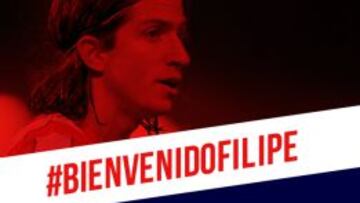 Así anunció el Atlético el fichaje de Filipe Luis.